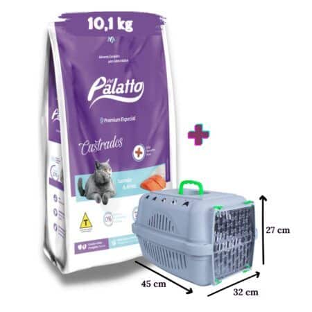 Combo Pet Palatto gato adulto castrado 10,1 kg + transportadora Durapets Nro 1
