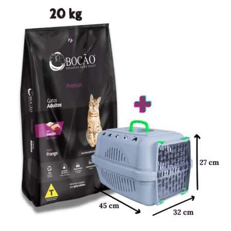 Combo Bocao Premium gato adulto 20 kg + transportadora nro 1 Durapets